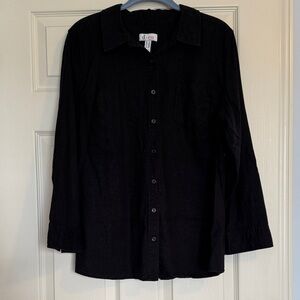 denim&co Black Button-Up Shirt